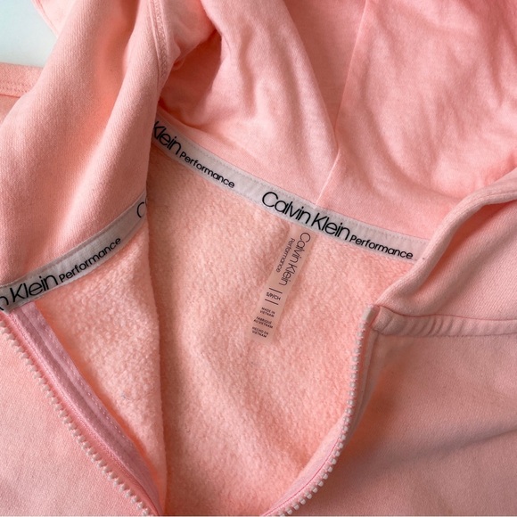 Calvin Klein Performance Short-Sleeve Quarter Zip Hoodie, Size Small Activewear - Picture 3 of 12